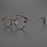 Cayle Vintage Acetate Titanium Glasses Frame Round Frames Southood Matte Leopard